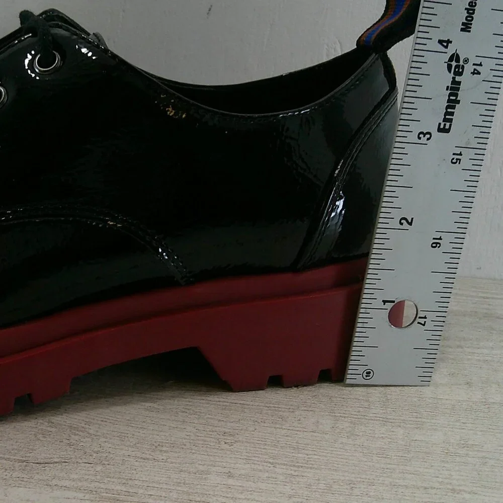 Mix No. 6 Gustava Classic Black Patent Leather Oxford Derby Lug-sole Size 7M
